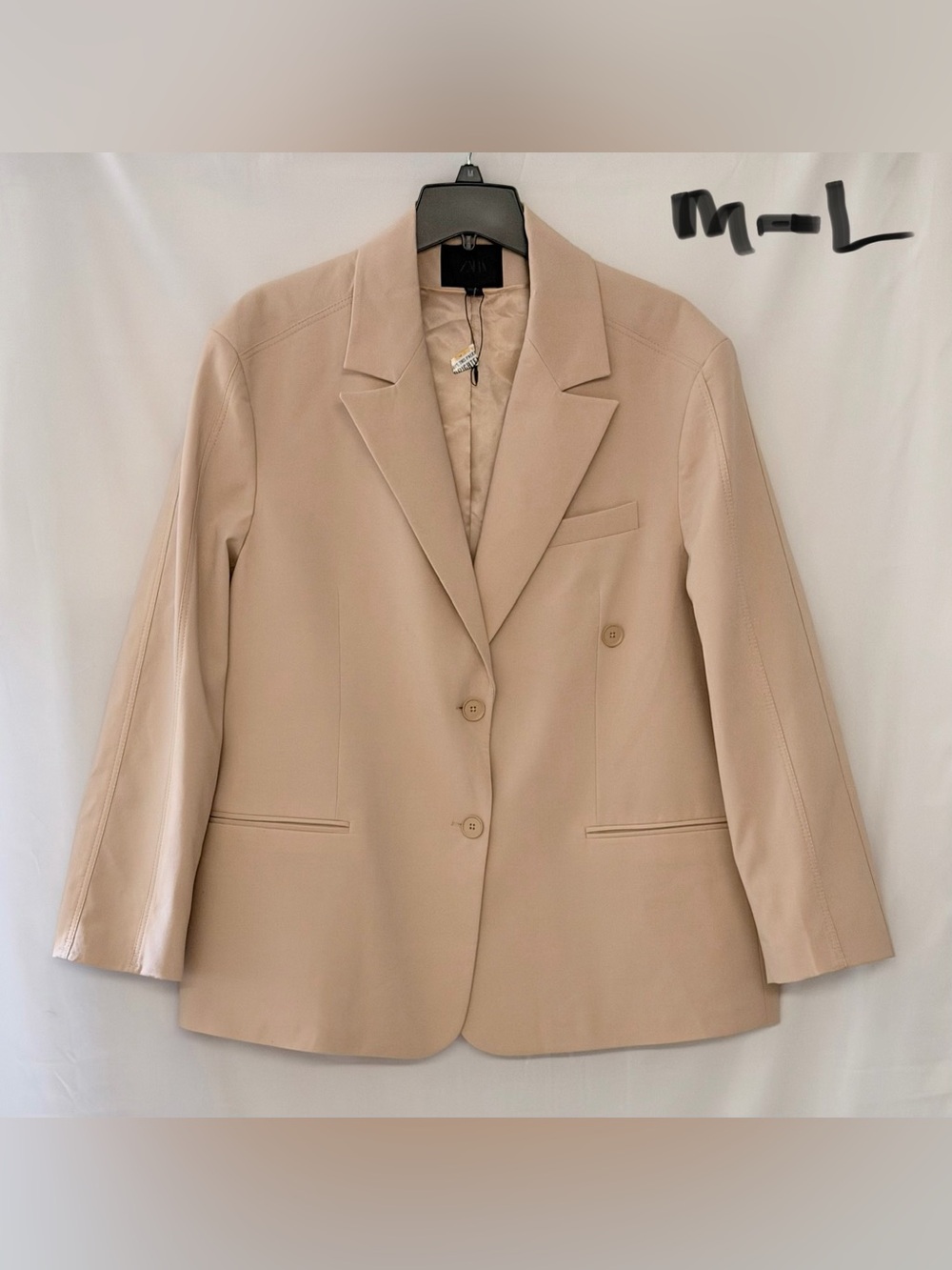 Zara Beige Women's Tailored Blazer Jacket